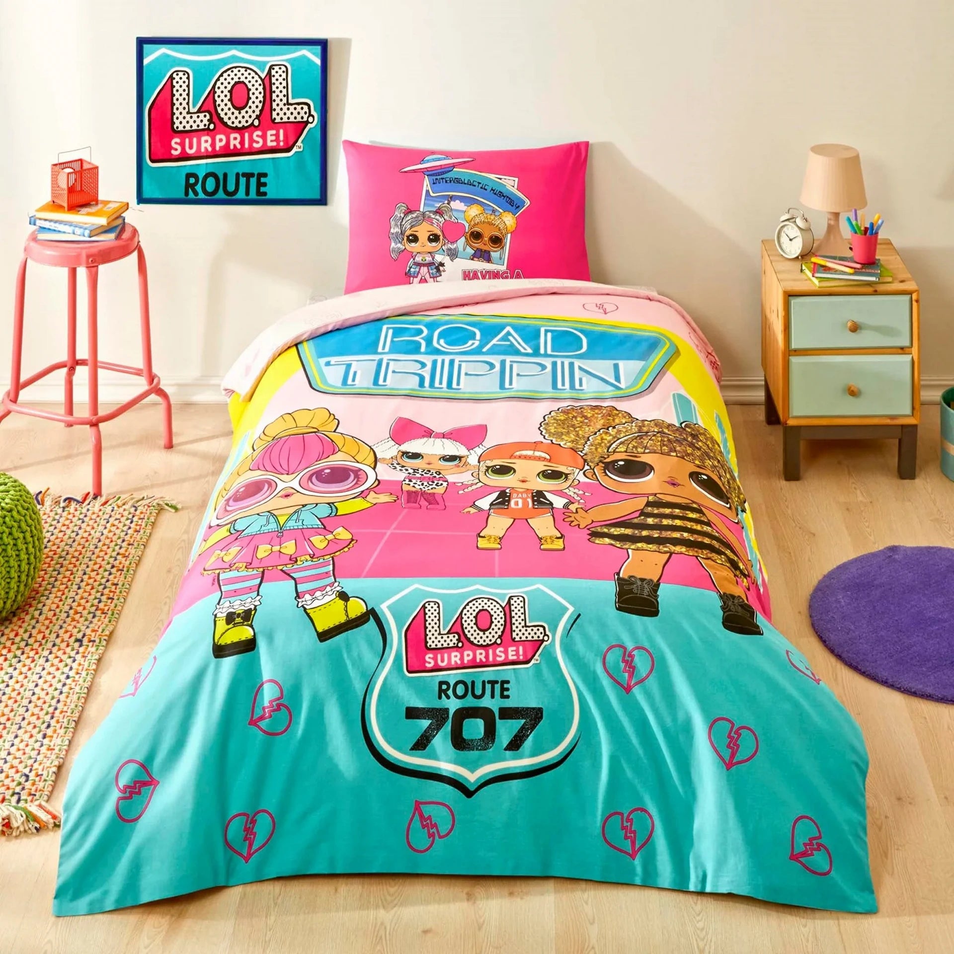 Постільна білизна TAC Disney 160x220 см LOL Surprise Cute