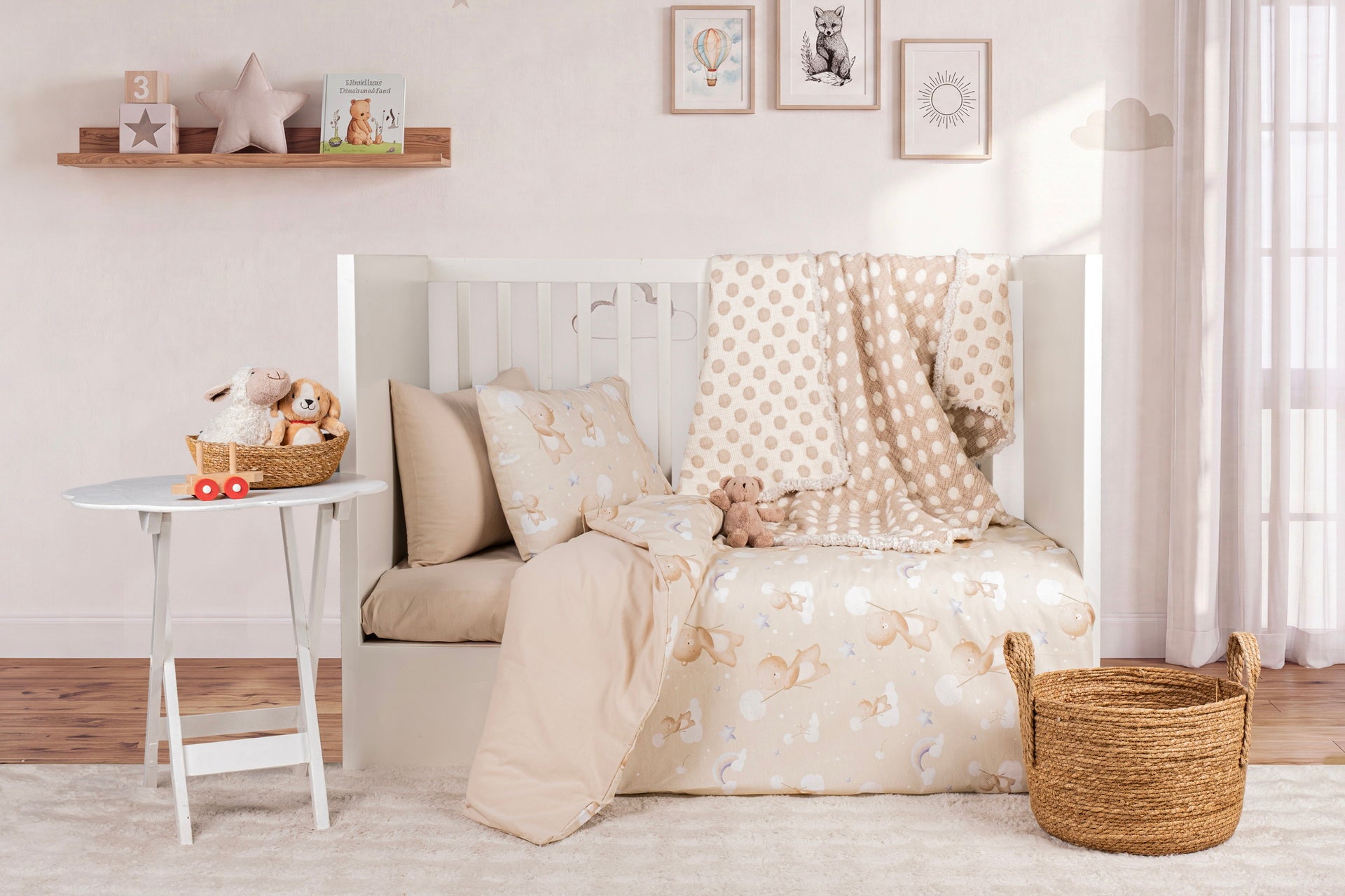 Постільна білизна Saheser Baby Pique Set 110 х 120 см. Teddy Bej