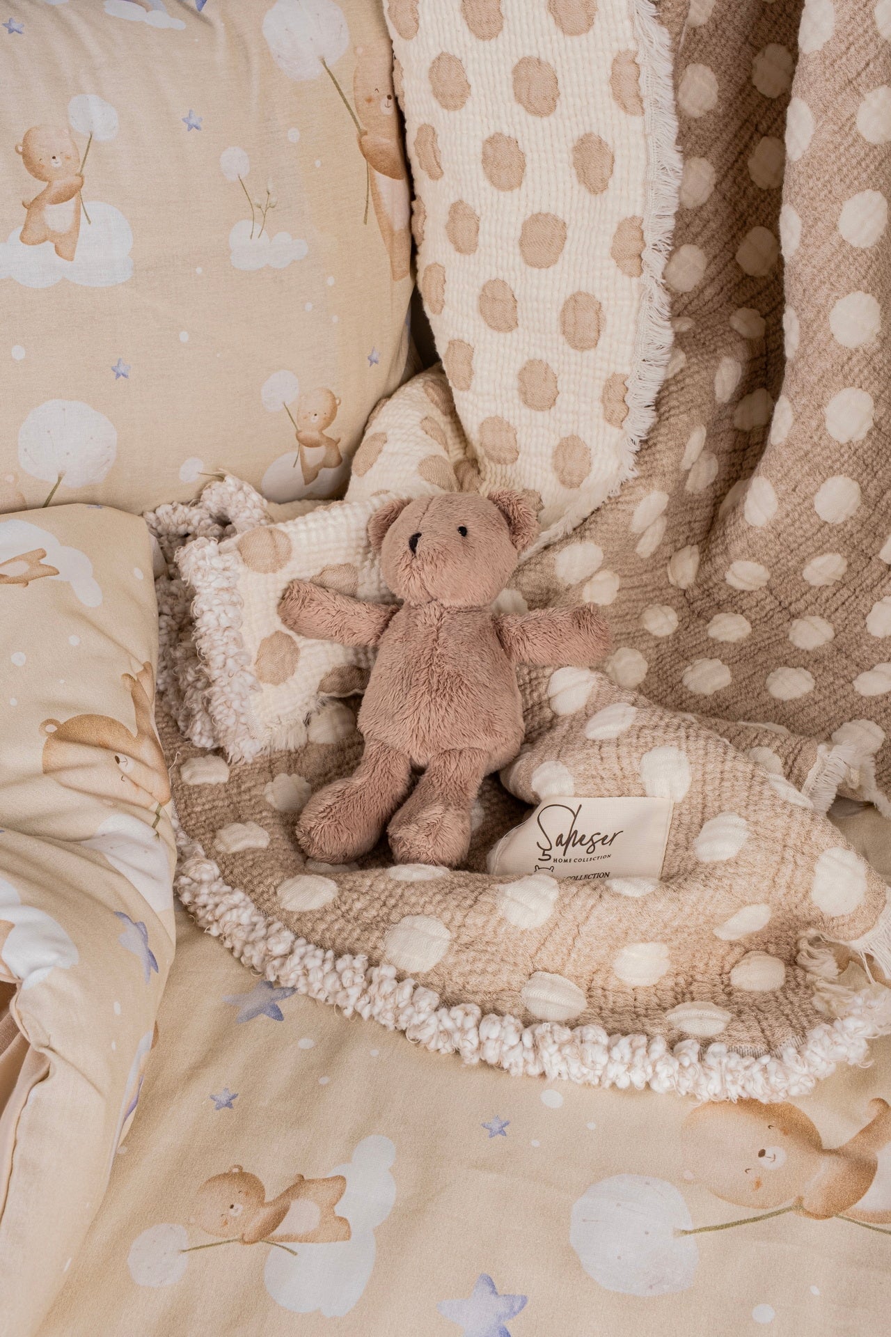 Постільна білизна Saheser Baby Pique Set 110 х 120 см. Teddy Bej