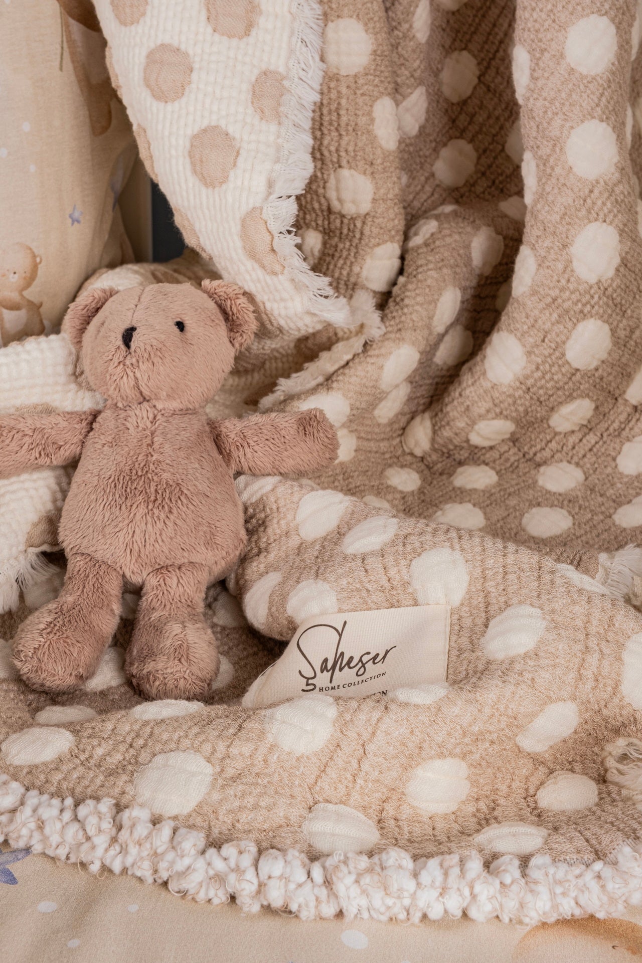 Постільна білизна Saheser Baby Pique Set 110 х 120 см. Teddy Bej