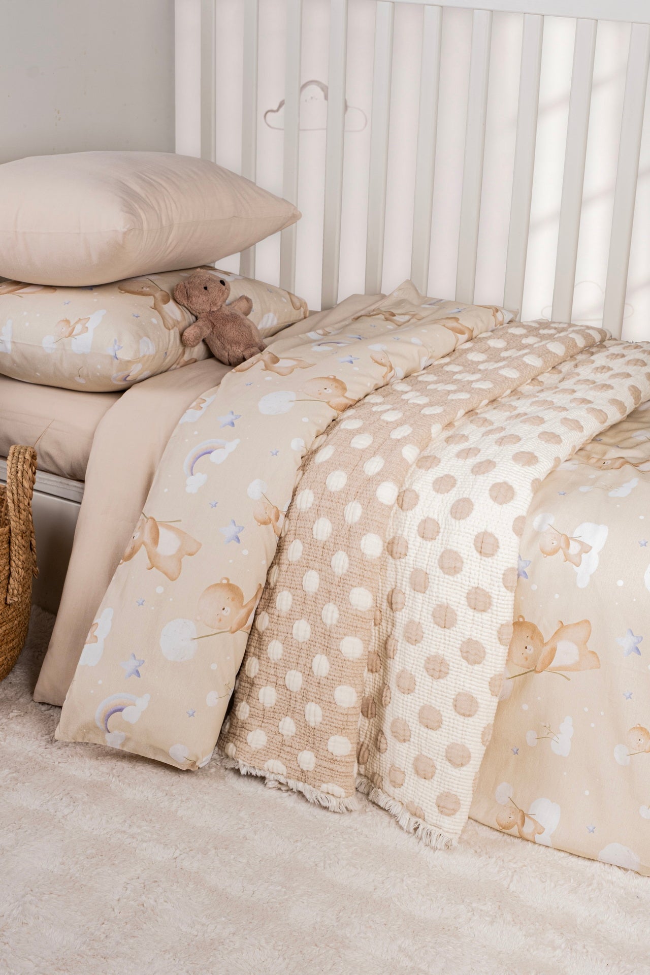 Постільна білизна Saheser Baby Pique Set 110 х 120 см. Teddy Bej
