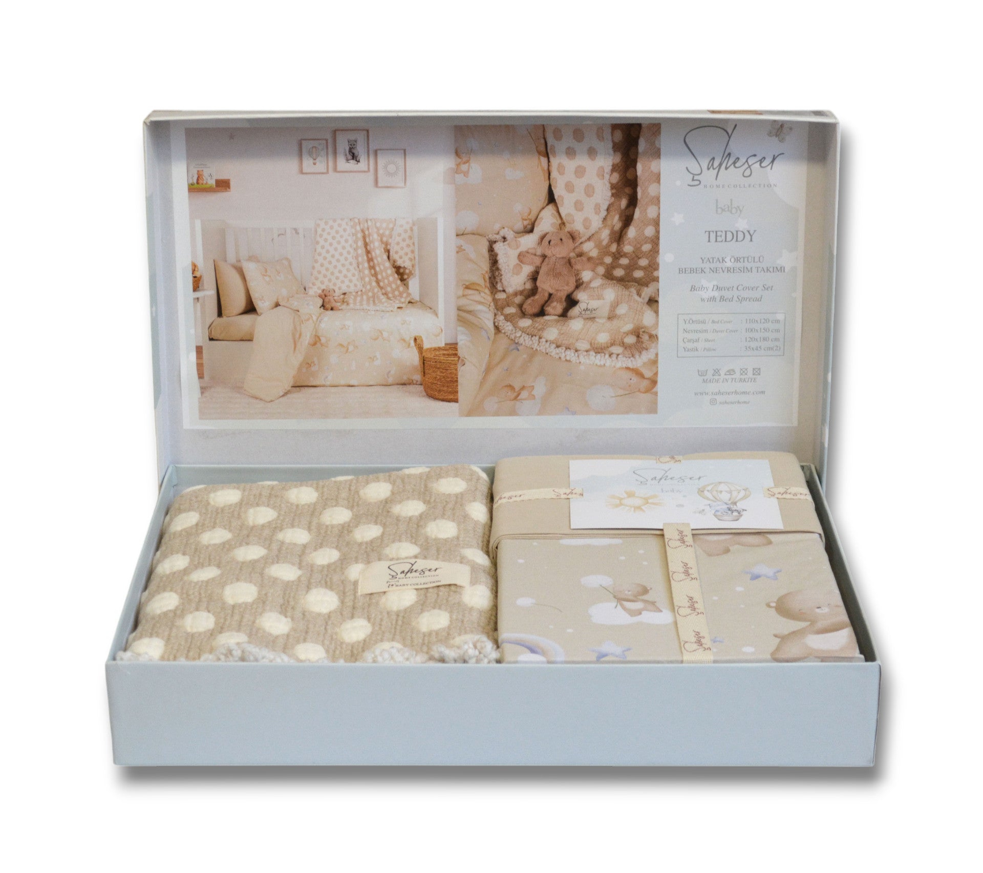 Постільна білизна Saheser Baby Pique Set 110 х 120 см. Teddy Bej