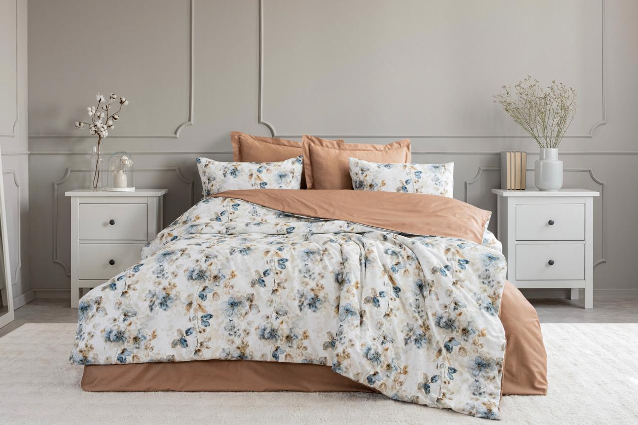 Комплект постільної білизни Saheser Digital Satin 300 TC 200х220 см Terra