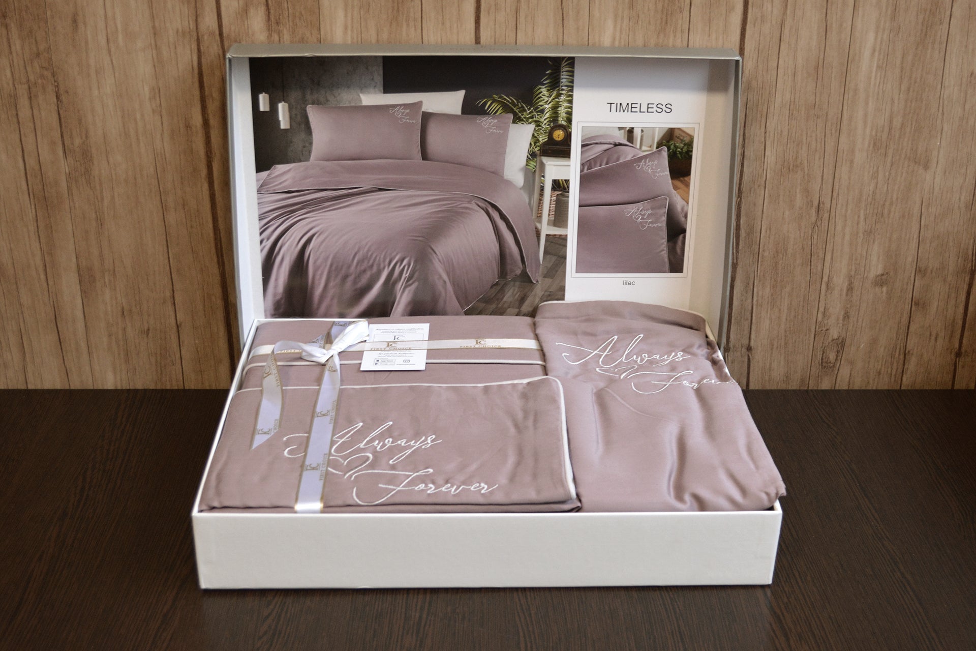 Комплект постільної білизни First Choice Deluxe Satin 200х220 Timeles Lilac