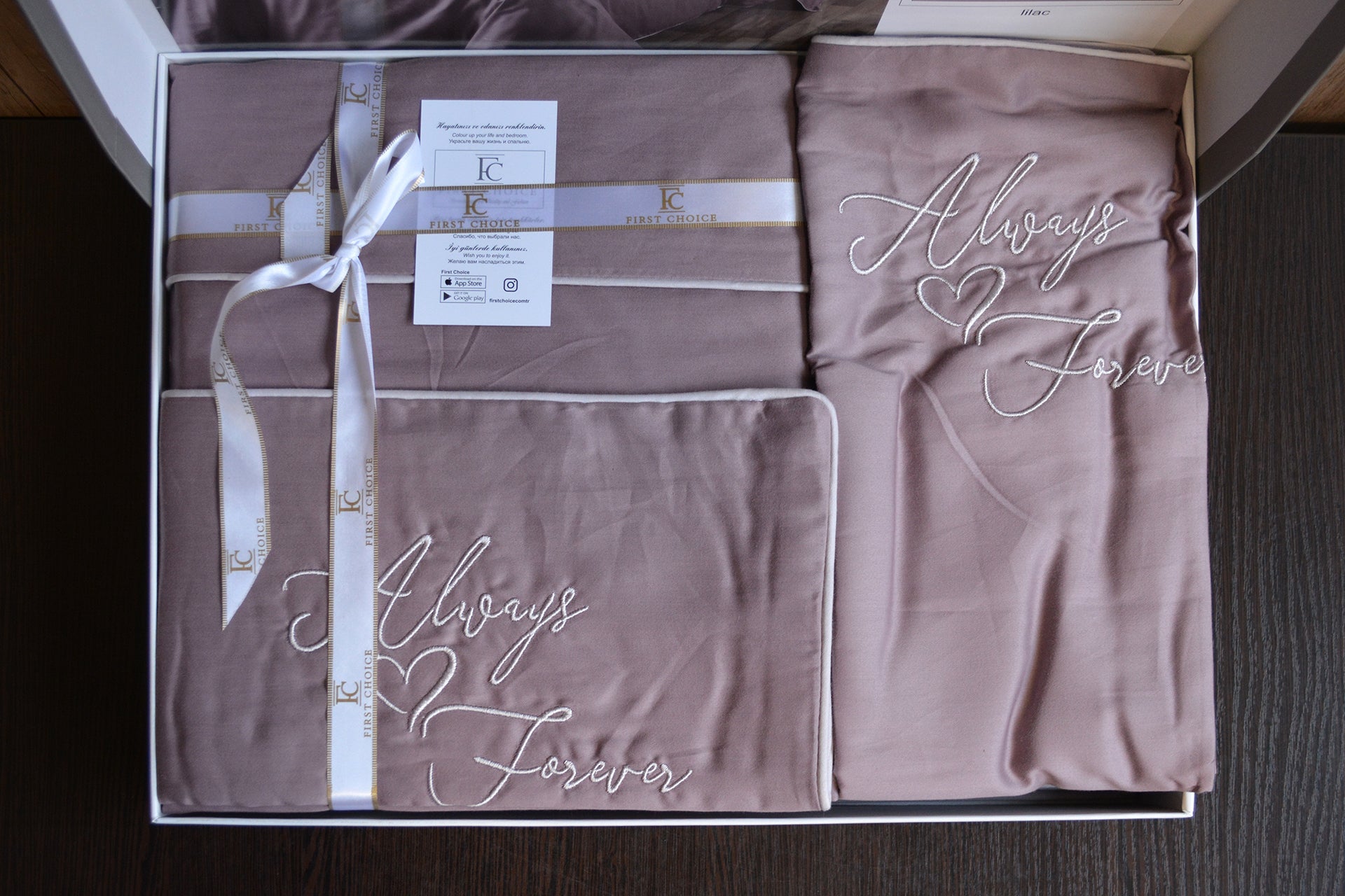 Комплект постільної білизни First Choice Deluxe Satin 200х220 Timeles Lilac