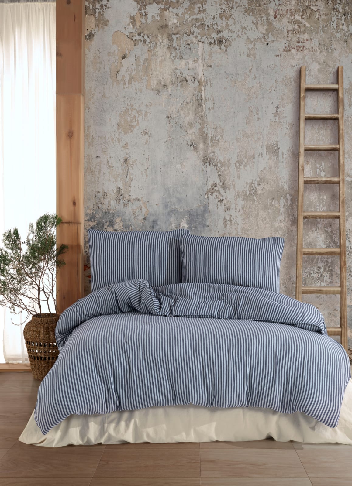 Постільна білизна Turkiz Naturel 200 х 220 см Kaine Blue