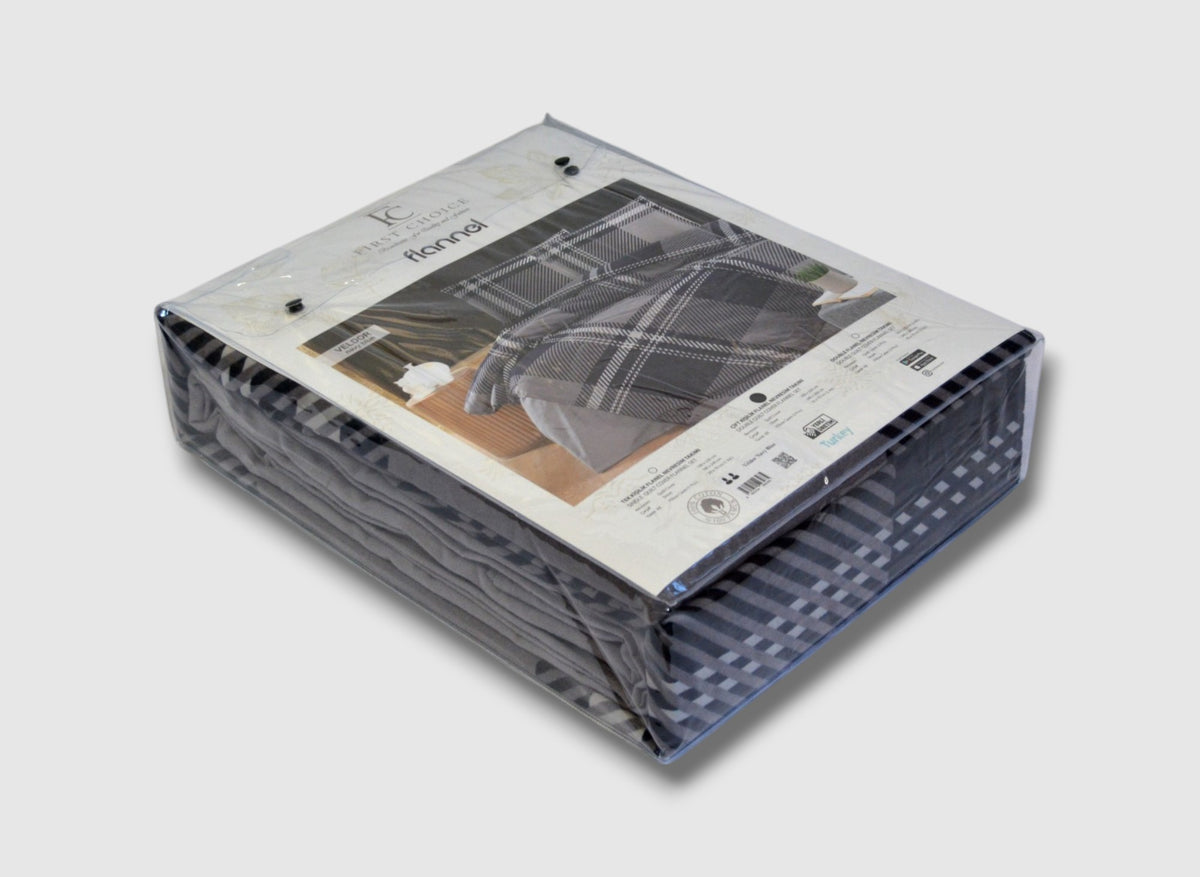 Комплект постільної білизни First Choice Flanel 160x220 см Veldor Navy Blue