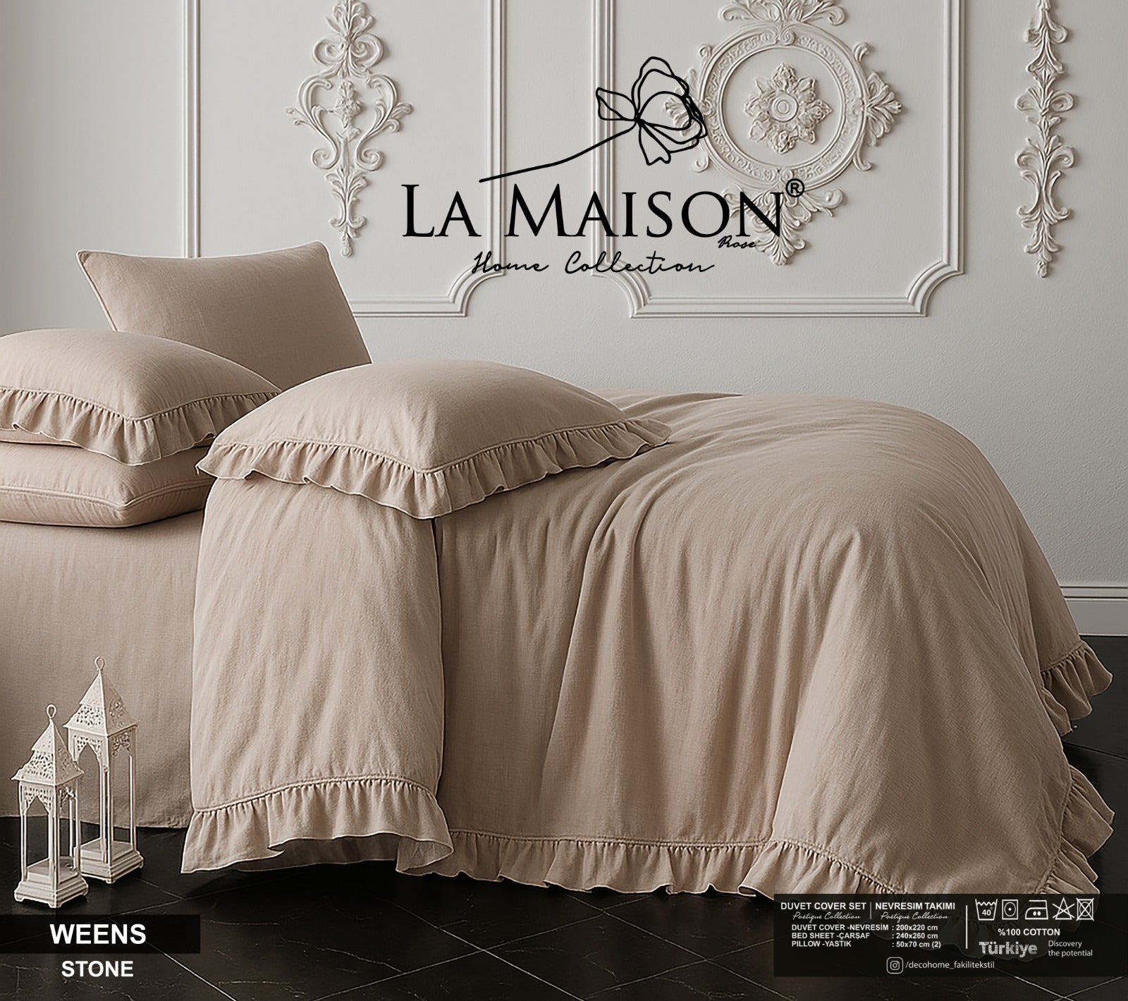 Постільна білизна La Maison Stonewashed 200 х 220 см  Weens Stone