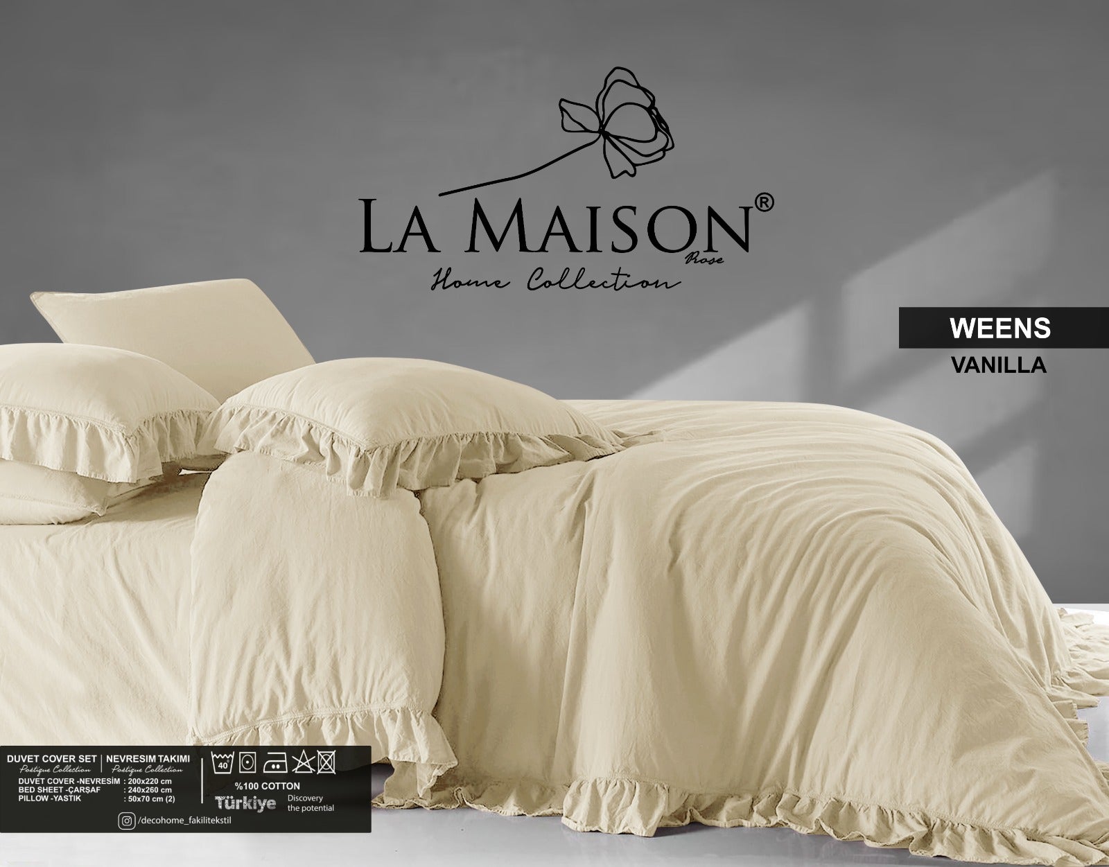 Постільна білизна La Maison Stonewashed 200 х 220 см  Weens Vanilla