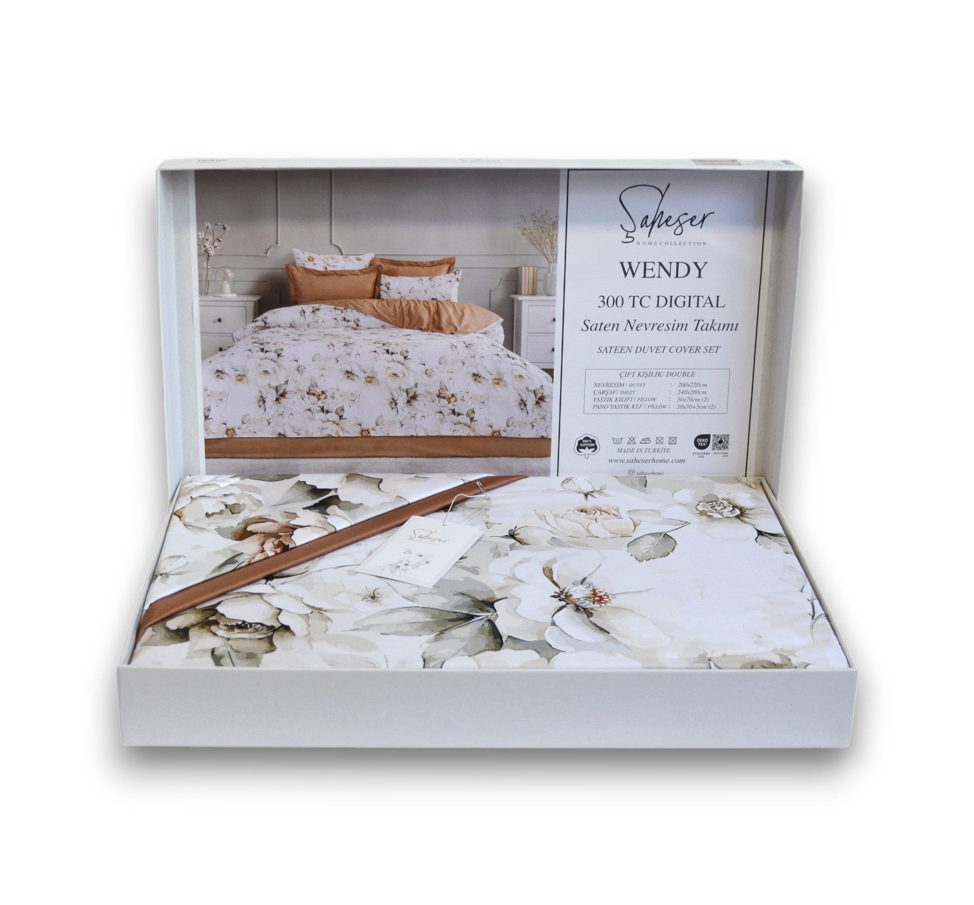 Комплект постільної білизни Saheser Digital Satin 300 TC 200х220 см Wendy
