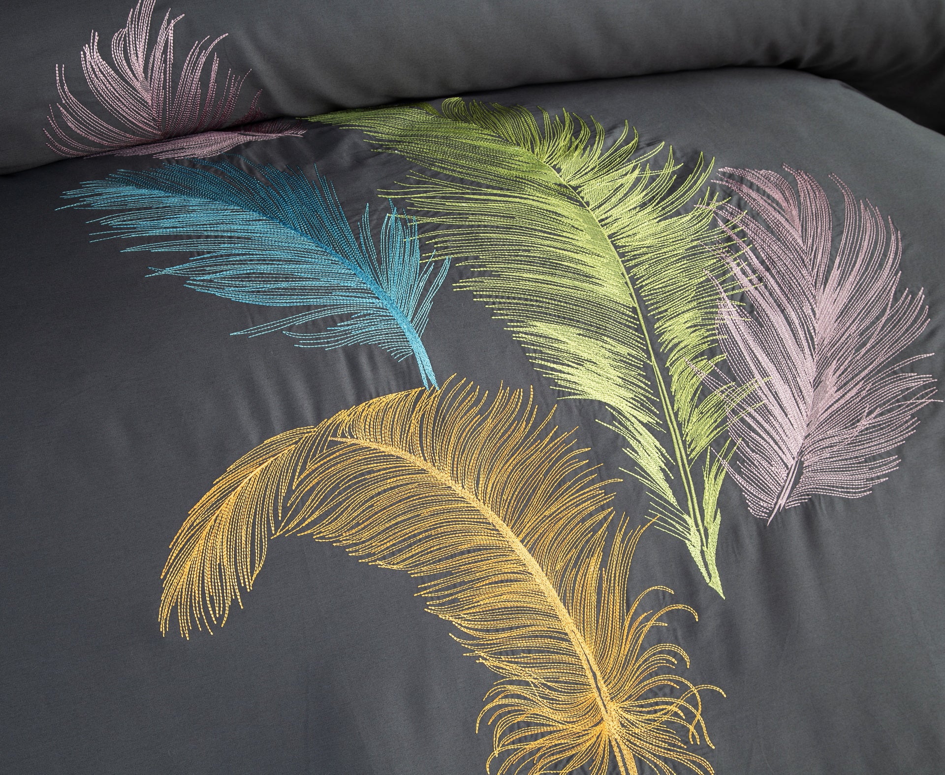 Комплект постільної білизни Dantela Digital Satin 200х220 см Iz Antrasit - Yesil