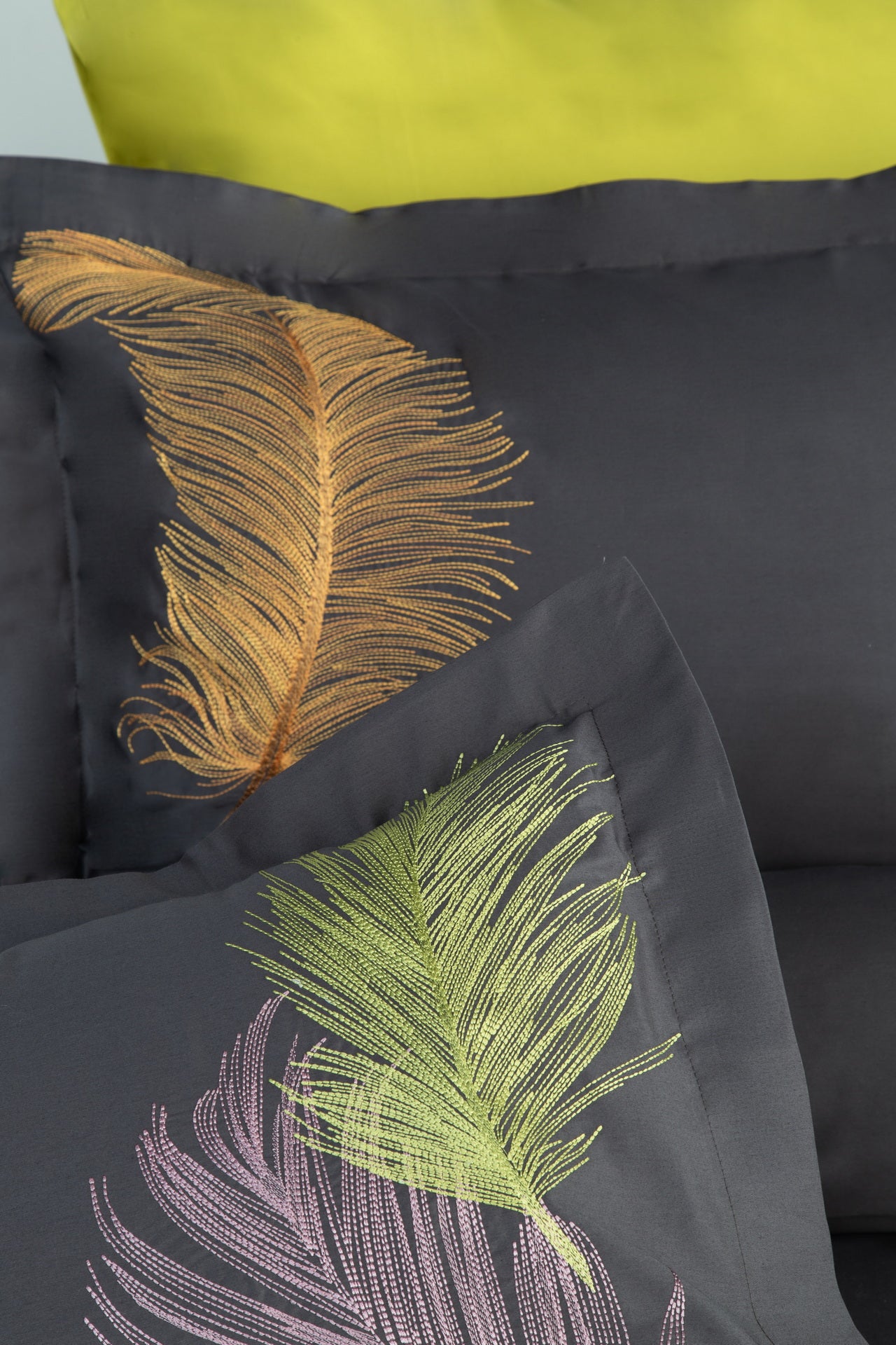 Комплект постільної білизни Dantela Digital Satin 200х220 см Iz Antrasit - Yesil
