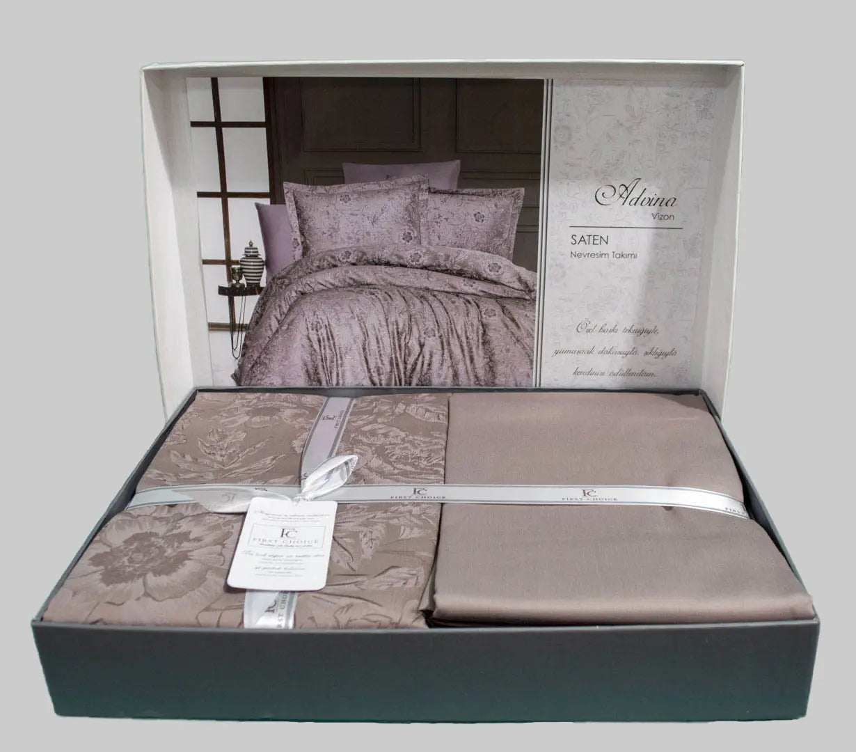 Постільна білизна First Choice Cotton Satin 200х220 Advina Mink