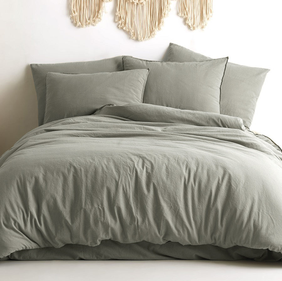Постільна білизна Limasso Stonewashed Ranforse 160 х 220 см Akdeniz Haki