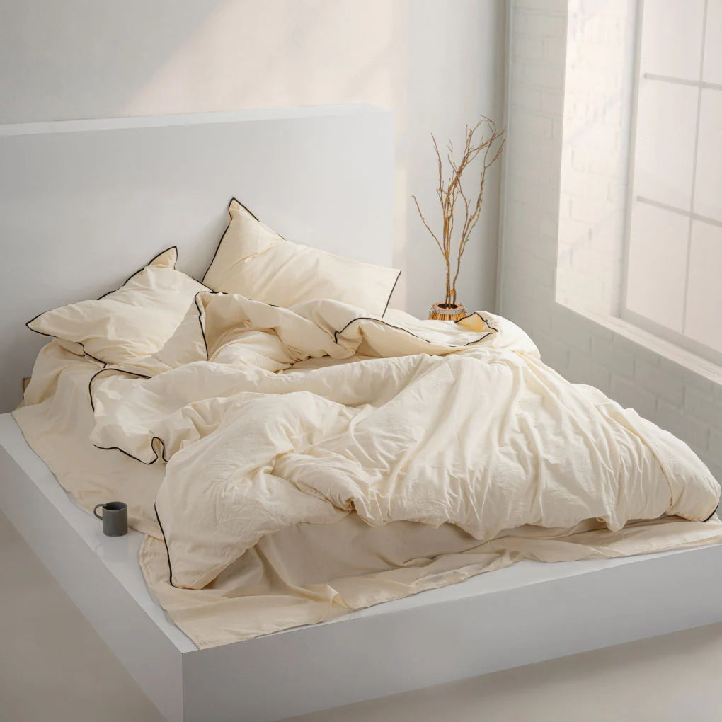 Постільна білизна Limasso Stonewashed Essualte 200 х 220 см Akdeniz Cream