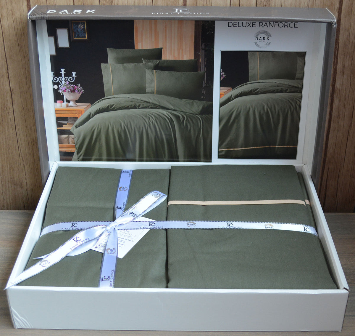 Постільна білизна First Choice Ranforce Deluxe DARK 200 х 220 см Alisa Green