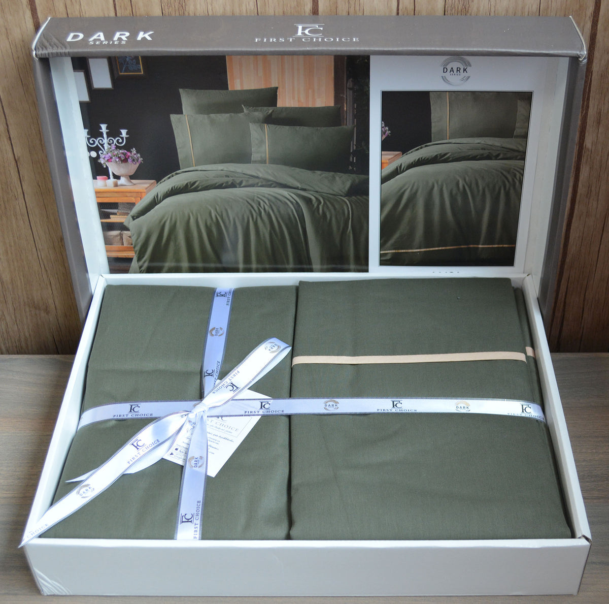 Постільна білизна First Choice Ranforce Deluxe DARK 200 х 220 см Alisa Green