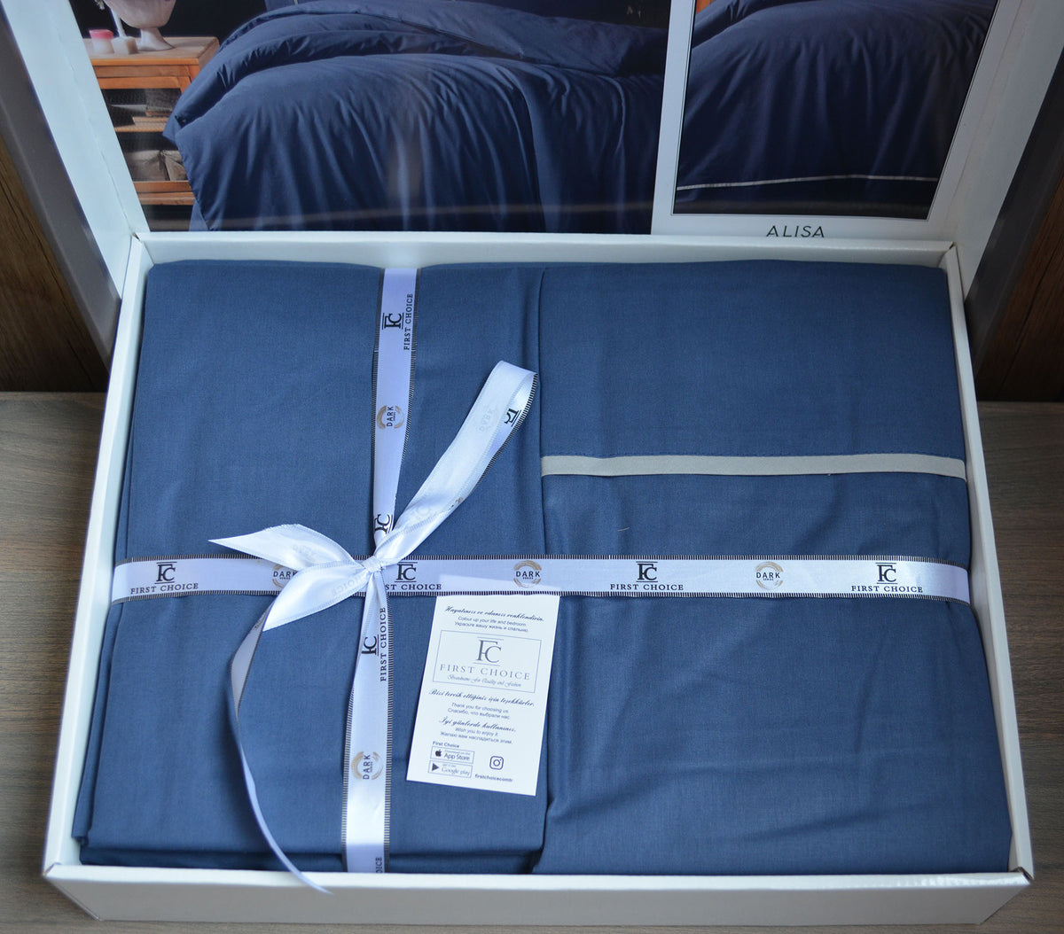 Постільна білизна First Choice Ranforce Deluxe DARK 200 х 220 см Alisa Denim