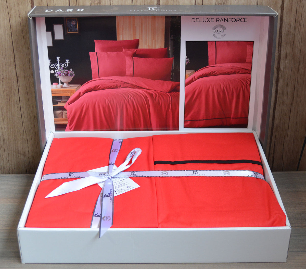 Постільна білизна First Choice Ranforce Deluxe DARK 200 х 220 см Alisa Red