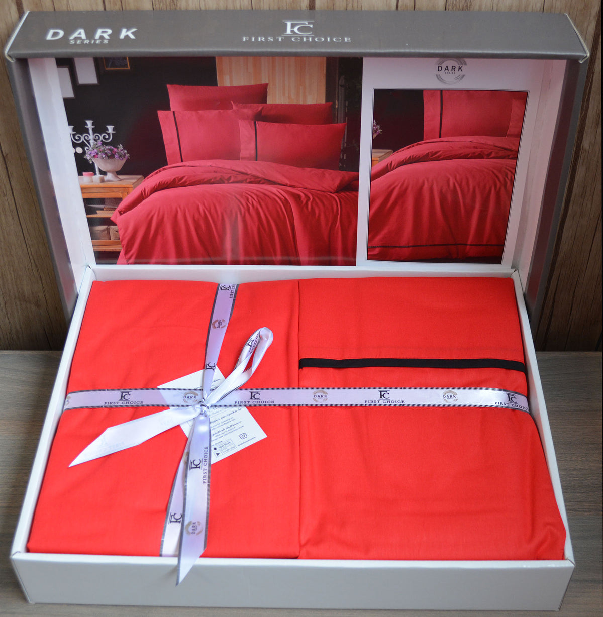 Постільна білизна First Choice Ranforce Deluxe DARK 200 х 220 см Alisa Red