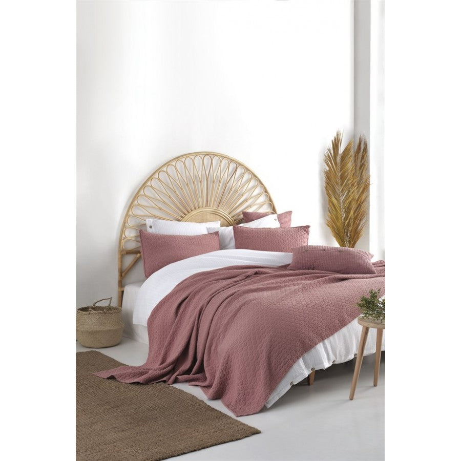 Покривало з наволочками Limasso 240×260 см. Ambiance Old Rose