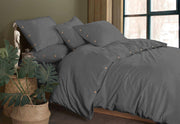 Постільна білизна Golden Colors Stonewashed 200 х 220 см Anthracite (перероблена бавовна)