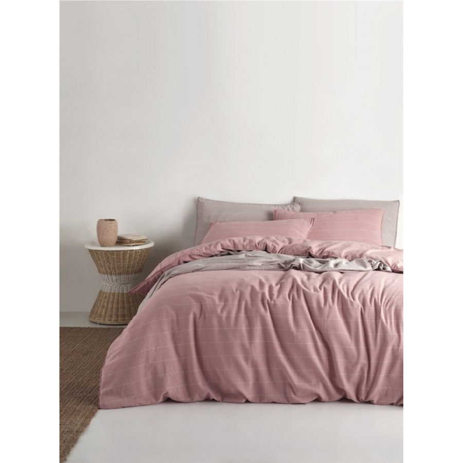 Постільна білизна Limasso Stonewashed Ranforse 200 х 220 см Aura Pudra