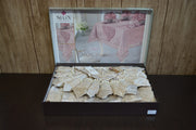 Велюрова скатертина з ранером Selin Aylin Set 160x220 см.+12 серветок - Бежевий