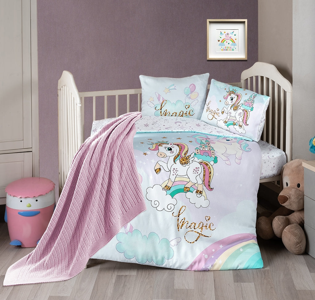 Постільна білизна для новонароджених з пледом First Choice Baby Digital Satin Nirvana 100х150 см. Magic