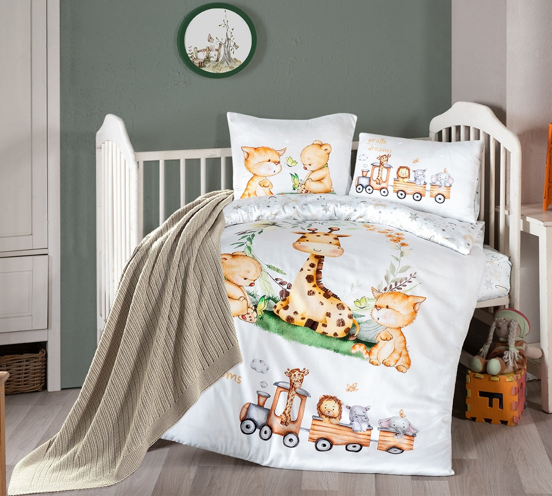 Постільна білизна для новонароджених з пледом First Choice Baby Digital Satin Nirvana 100х150 см. Riley