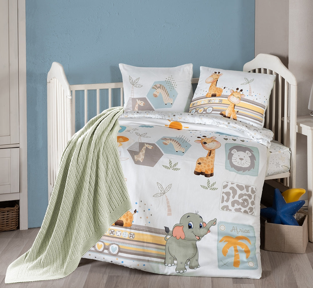 Постільна білизна для новонароджених з пледом First Choice Baby Digital Satin Nirvana 100х150 см. Safari