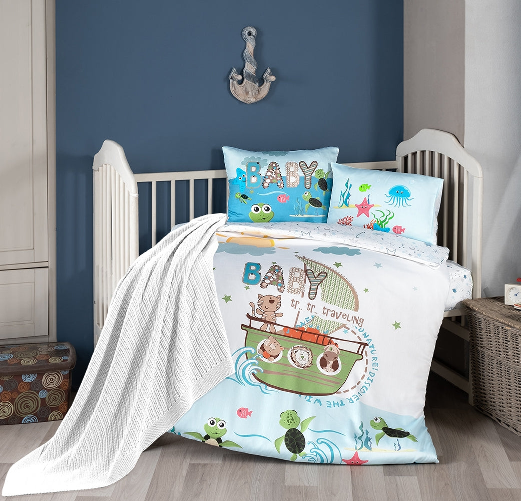Постільна білизна для новонароджених з пледом First Choice Baby Digital Satin Nirvana 100х150 см. Discover