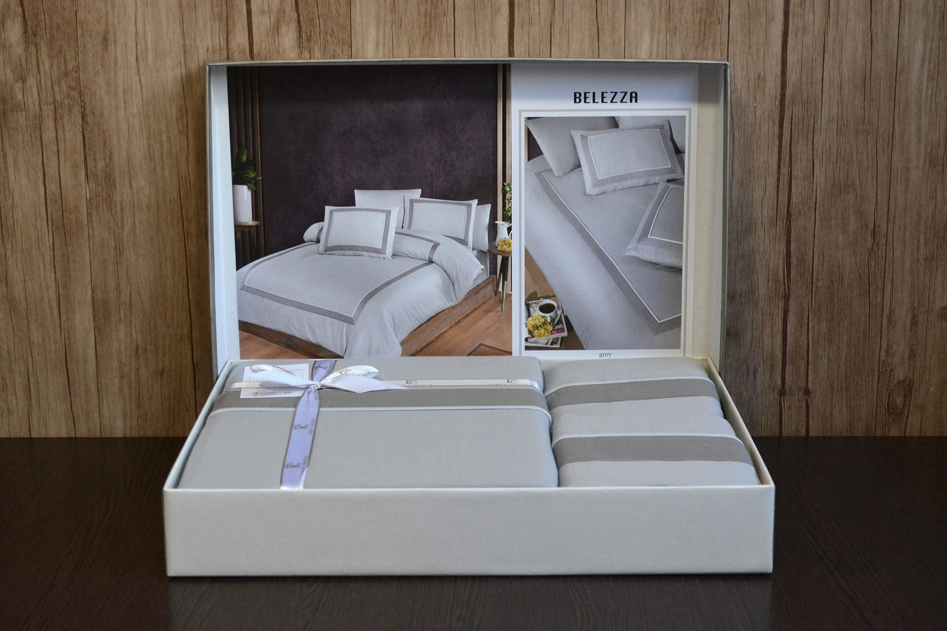 Комплект постільної білизни First Choice Deluxe Satin 200х220 Belezza Grey