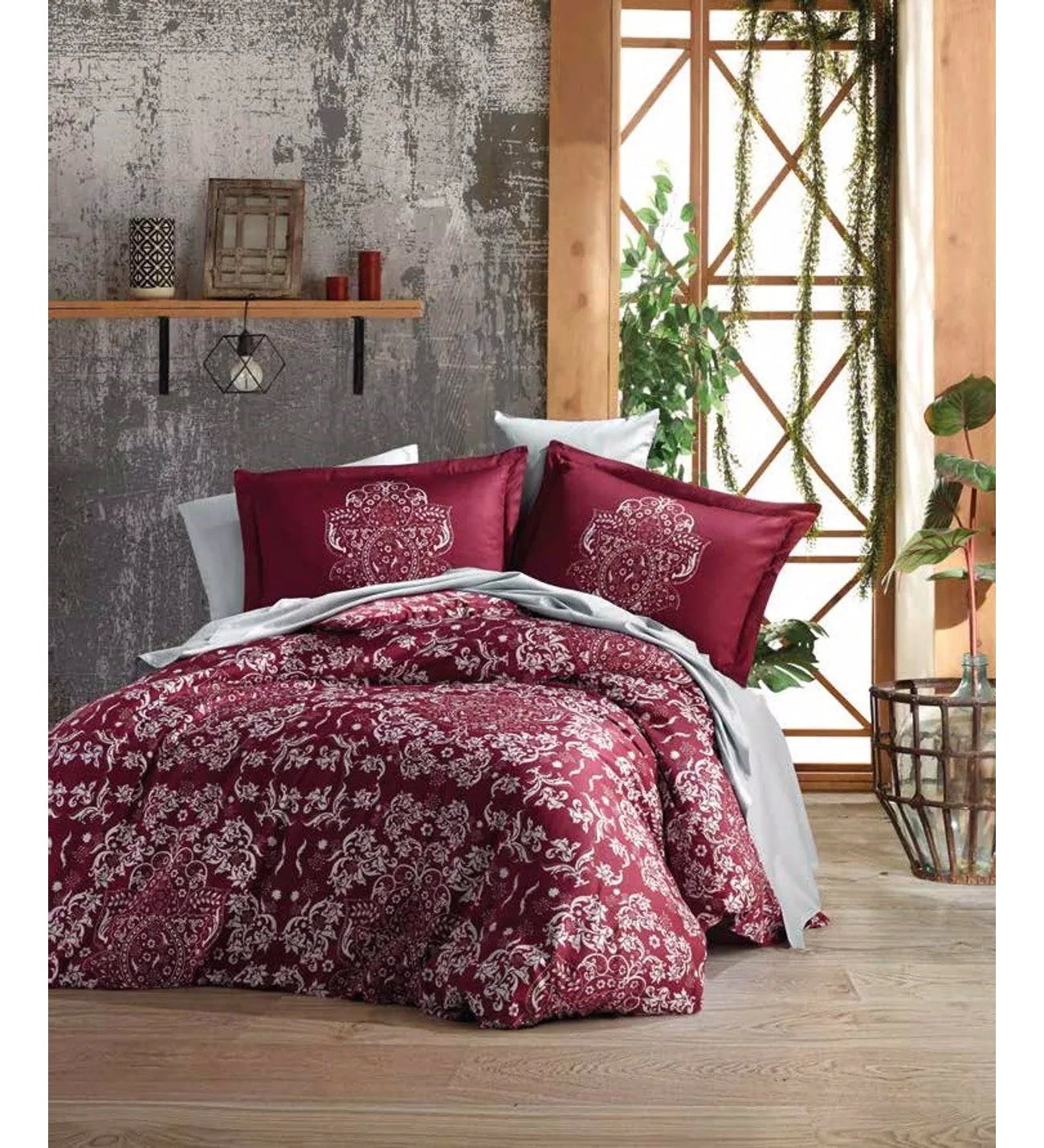 Постільна білизна Altinbasak Satin 200 х 220 см Benign Bordo