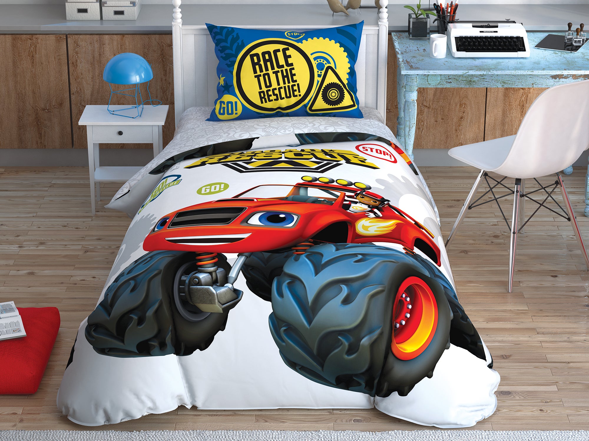 Постільна білизна TAC Disney 160x220 см Blaze Road Rescue