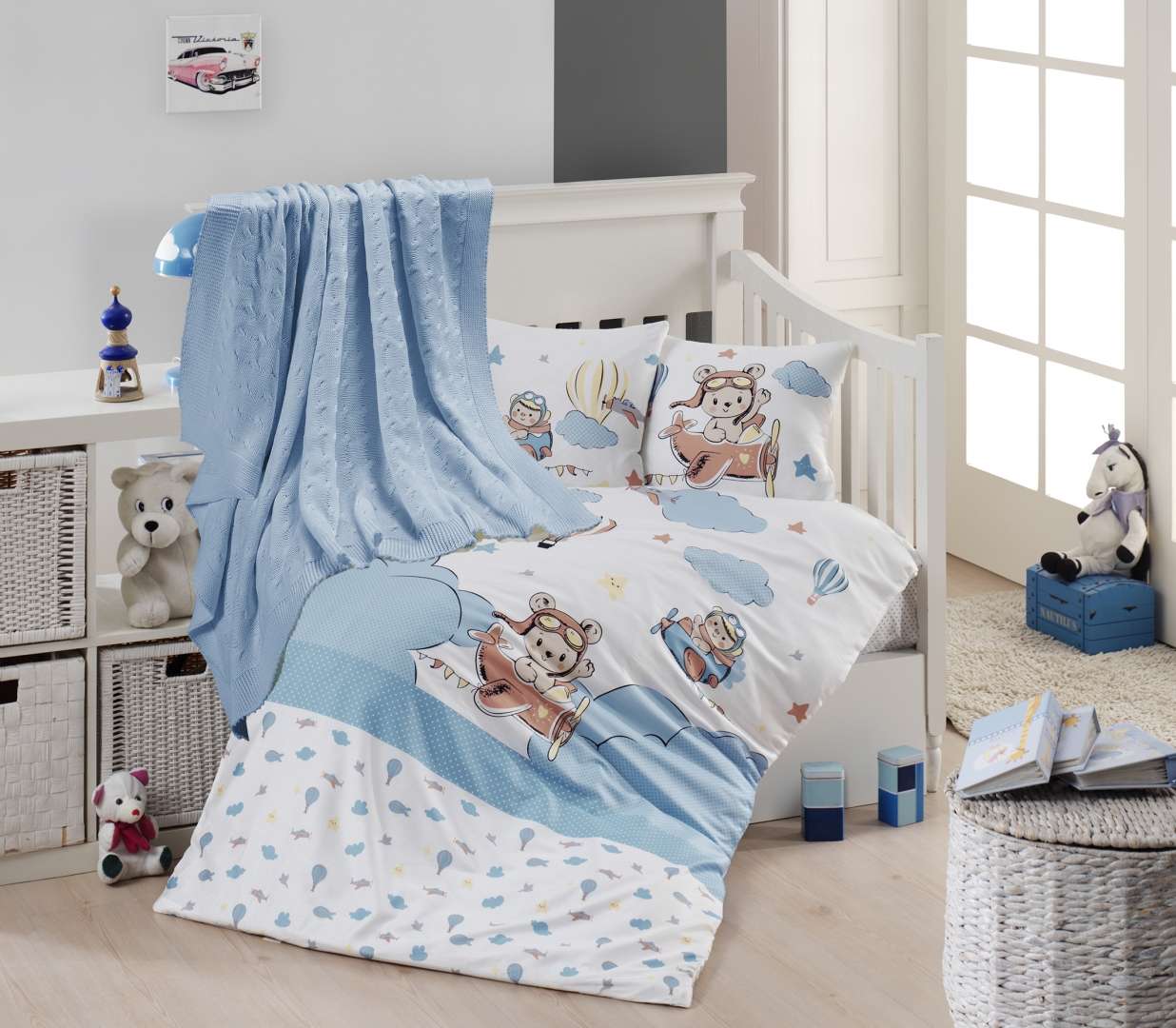 Постільна білизна для новонароджених з пледом First Choice Baby Nirvava 100х150 см. Balloon