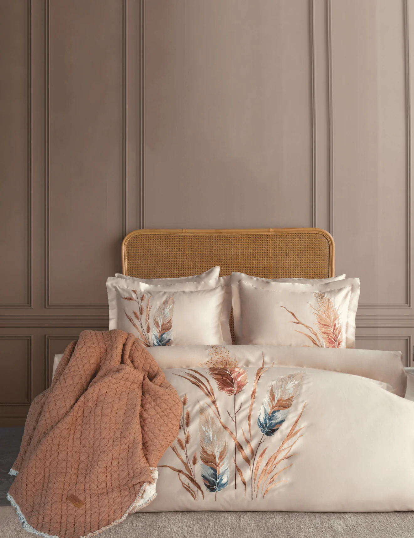 Постільна білизна з покривалом Dantela Satin 200 x 220 см Bohem Bej