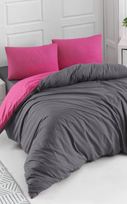 Постільна білизна Charlotte Colorpool Ranforse 200х220 см Fusya-Antrasit
