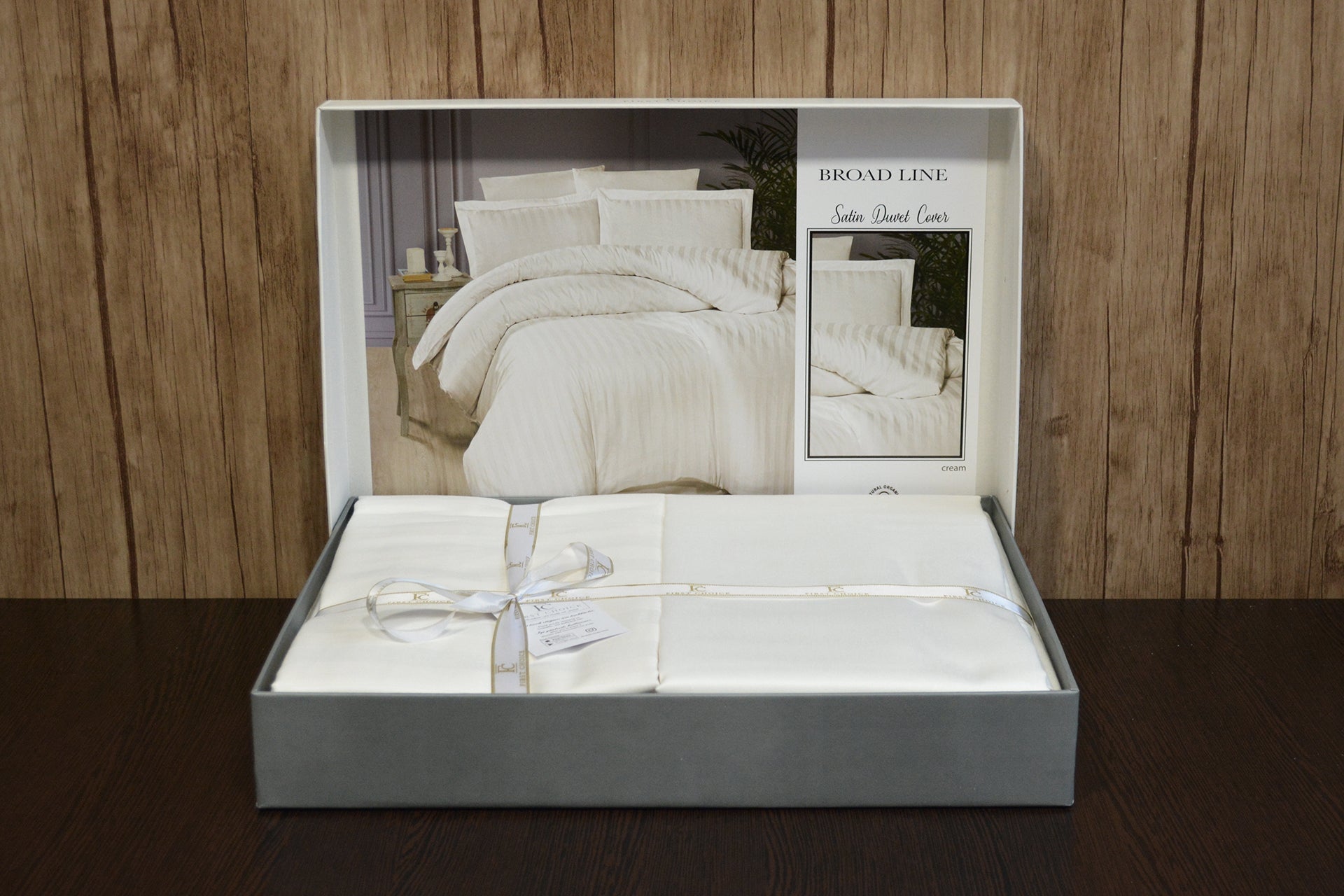 Постільна білизна First Choice Cotton Satin 200х220 Broad Line Cream