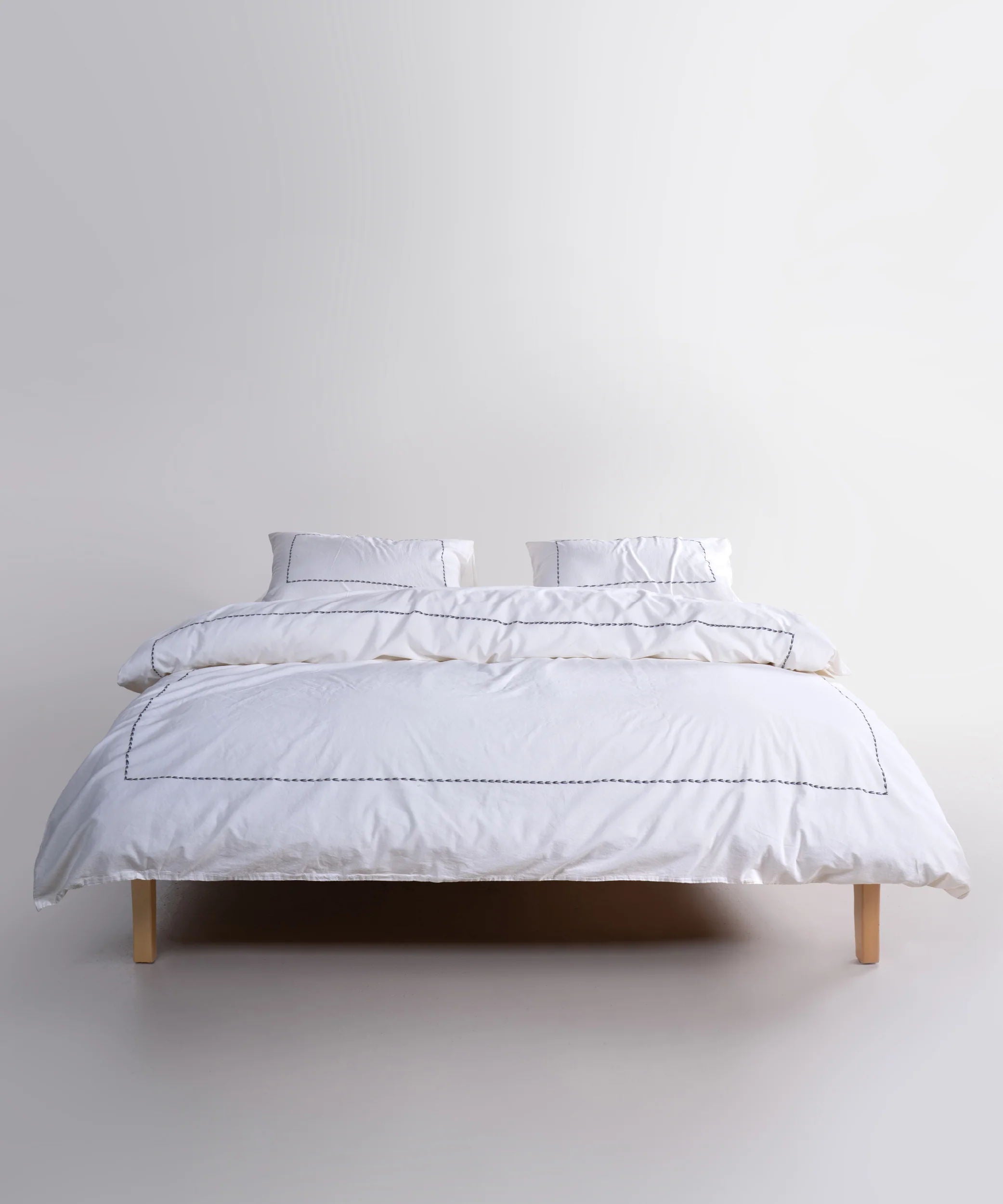 Постільна білизна Limasso Stonewashed Catenia 200 х 220 см Snow White