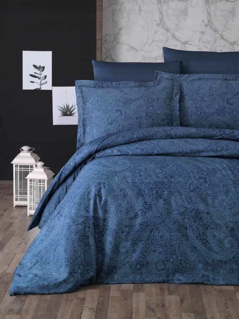 Постільна білизна First Choice Cotton Satin 200 х 220 см Neva Oil Blue