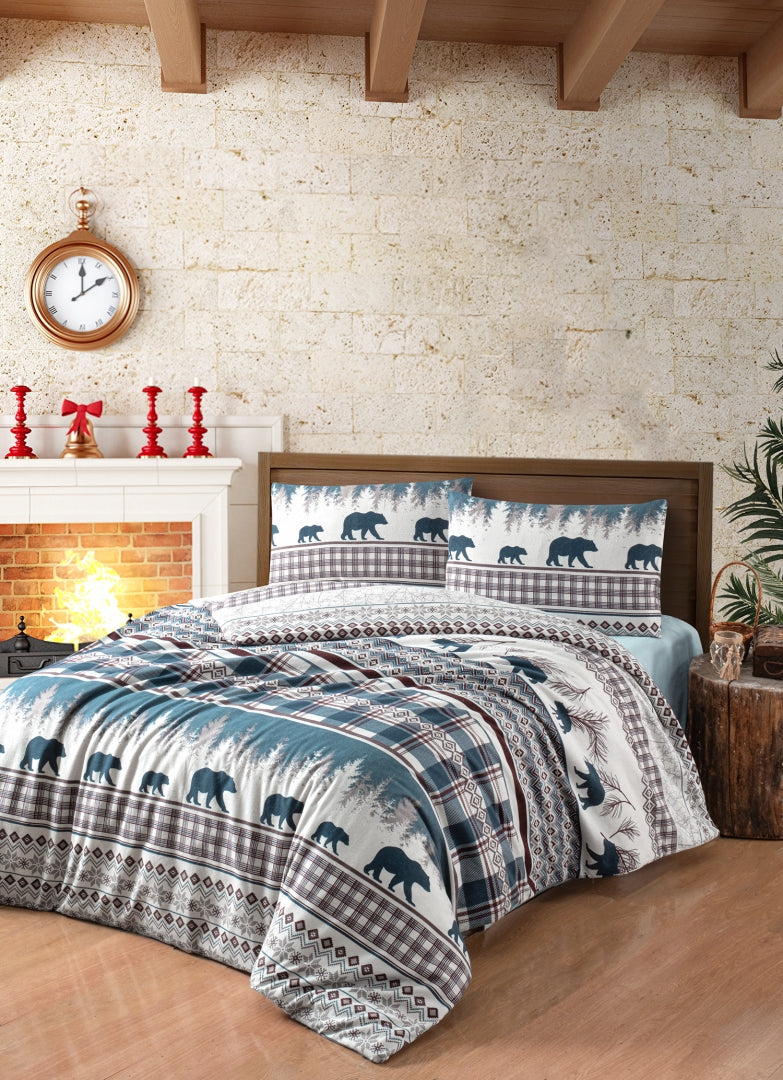 Комплект постільної білизни First Choice Flanel 200x220 см Cozy Green
