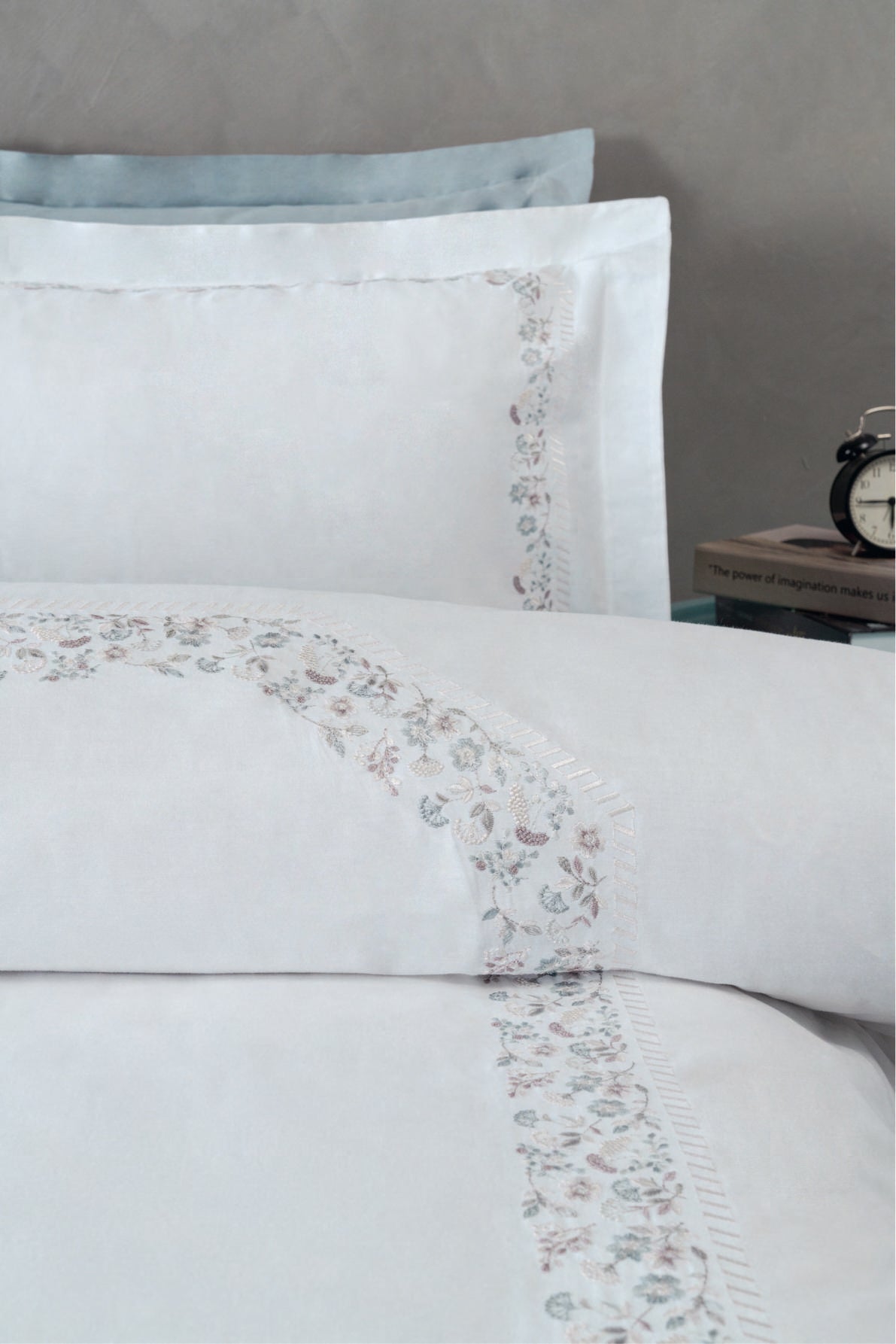 Комплект постільної білизни Dantela Digital Satin 200х220 см Delia Mavi