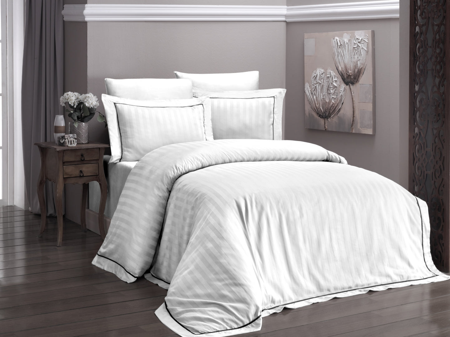 Постільна білизна First Choice Deluxe Satin 160 х 220 см Novel Line White