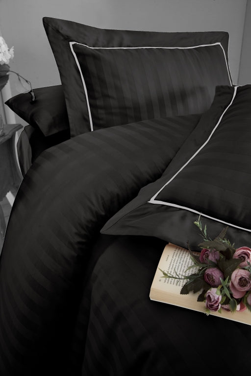 Комплект постільної білизни First Choice Deluxe Satin DARK 200х220 Novel Line Black