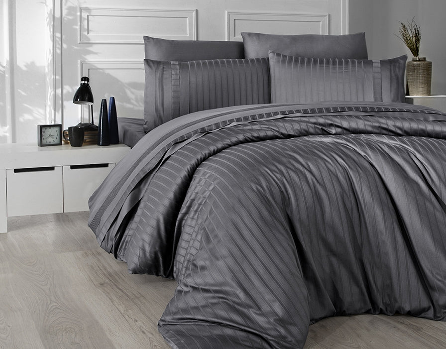Постільна білизна First Choice Deluxe Satin DARK 200 х 220 см New Trend Antrasite