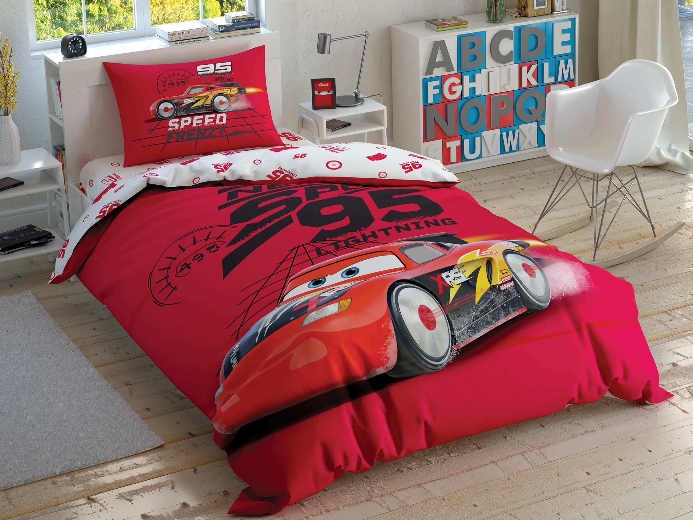 Постільна білизна TAC Disney 160x220 см Cars Speed Frenzy