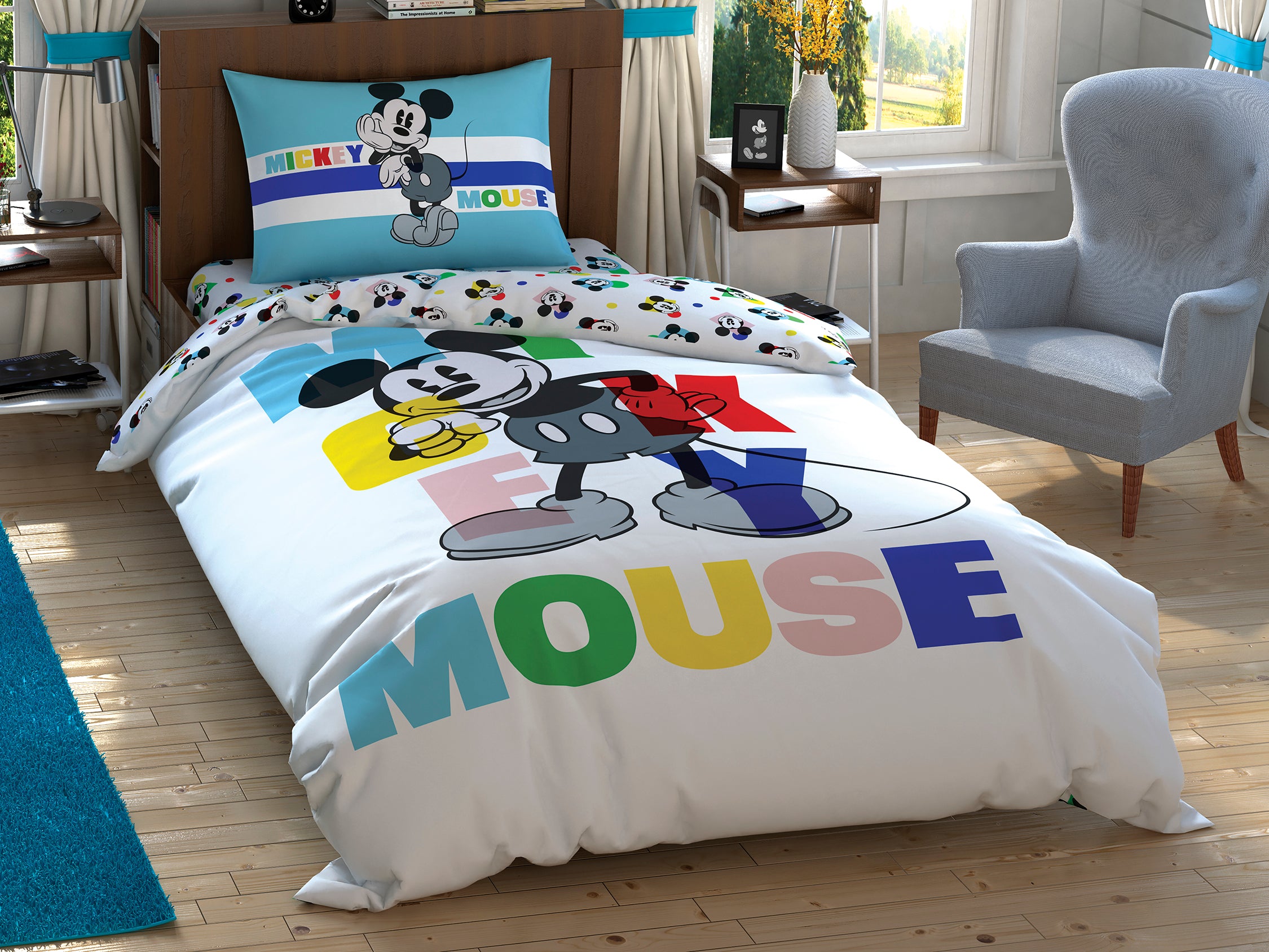 Постільна білизна TAC Disney 160x220 см Mickey Colour Face