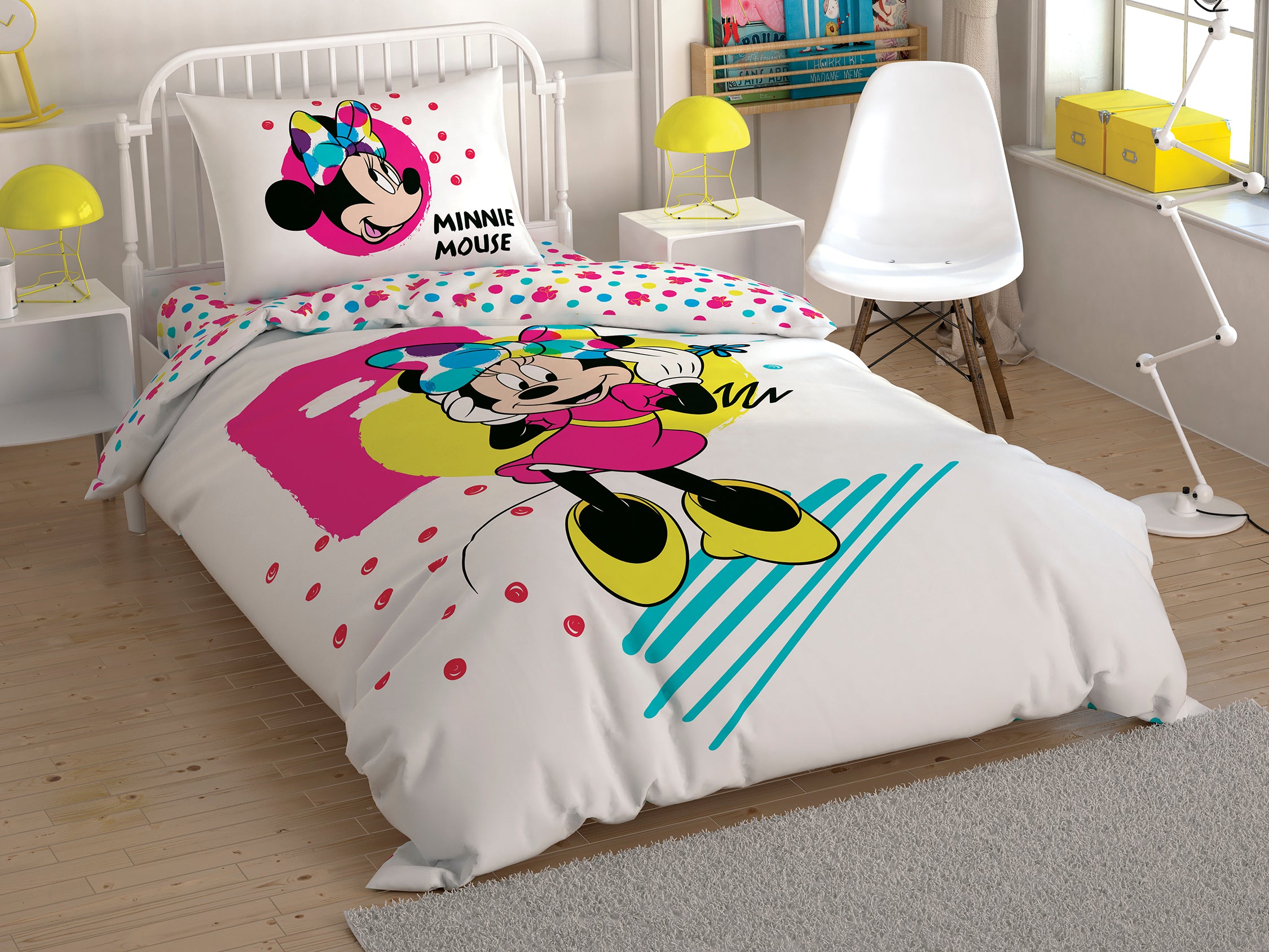 Постільна білизна TAC Disney 160x220 см Minnie Colour Mayhem