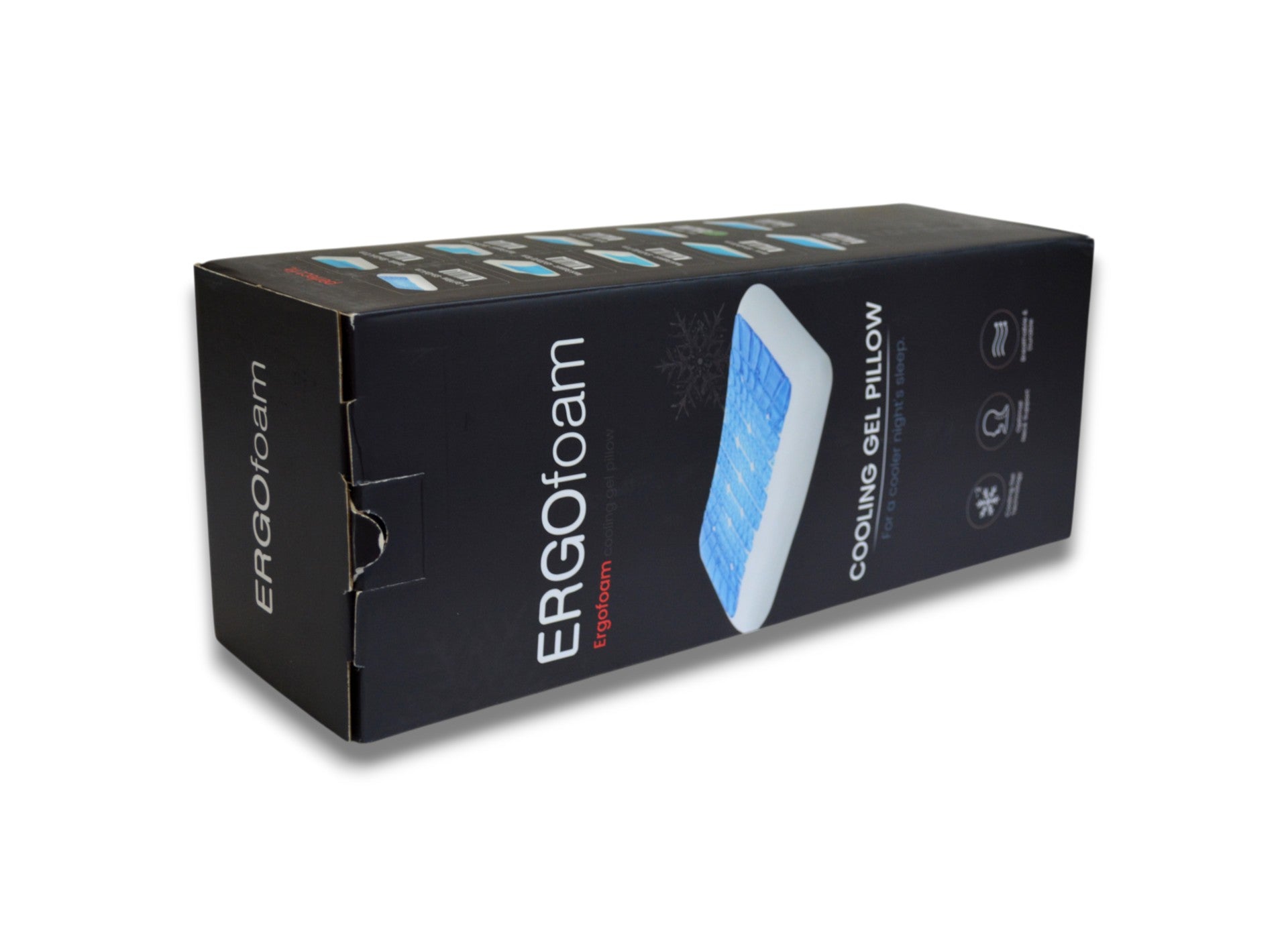 Подушка ортопедична Ergo Foam з ефектом охолодження 60x40x13 см. Evva Gel